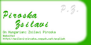 piroska zsilavi business card